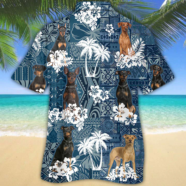German Pinscher Trendy Hawaiian Shirt, Flower Dog Short Sleeve Hawaiian Aloha Shirt, Trendy Hawaiian Shirt For Men, Women