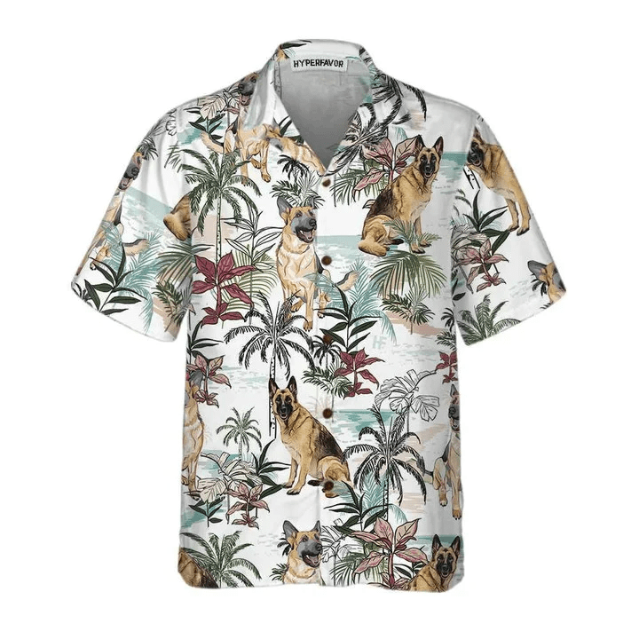 German Sheperd Summer Tropical Pattern Hawaiian Shirt German Sheperd Summer Tropical Pattern Hawaiian Shirt