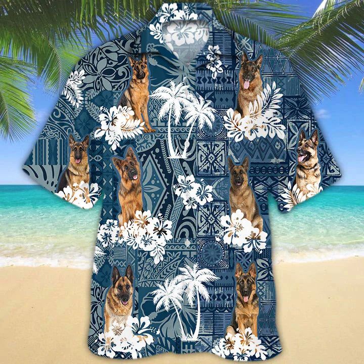 German Shepherd Aloha Paradise Hawaiian Shirt