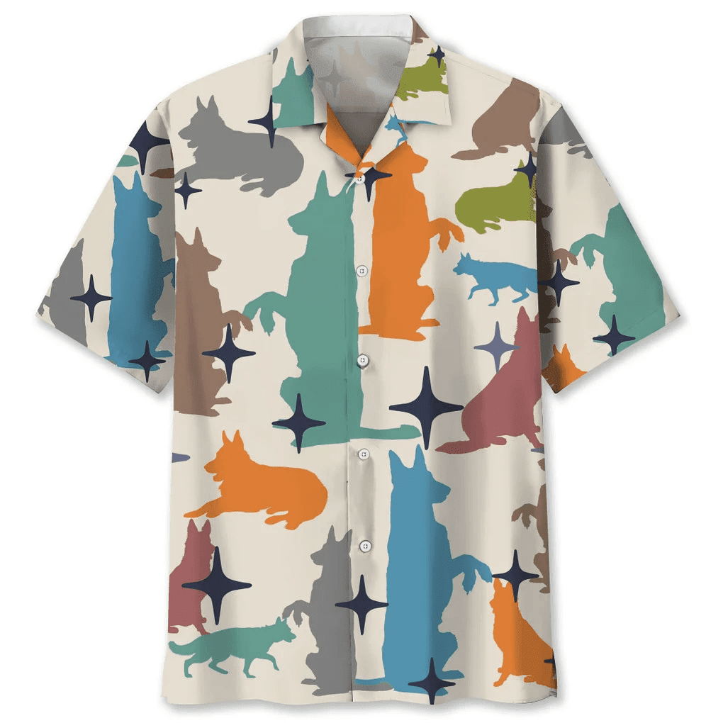 German Shepherd Colorful Trendy Hawaiian Shirt