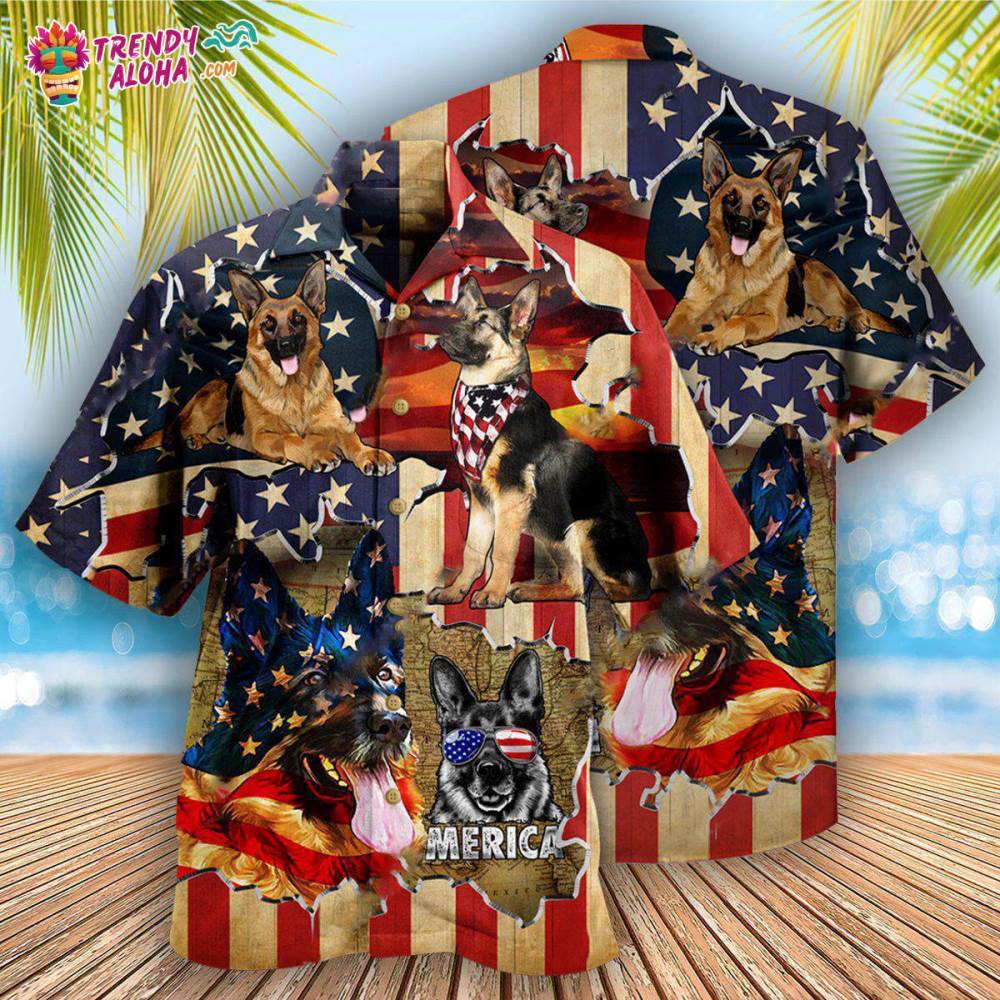 German Shepherd Dog America Protected By German Shepherd Hawaiian Shirt – Trendy Aloha