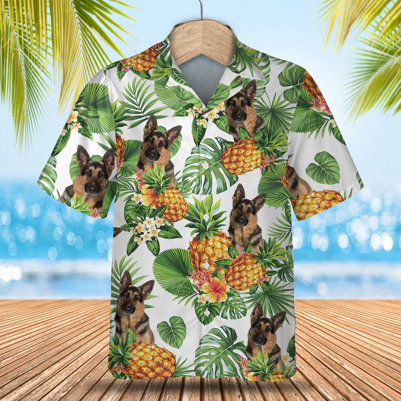 German Shepherd Dog Tropical Pattern Trendy Hawaiian Shirt, Dog Lover Trendy Hawaiian Shirt, Summer Gift For Men And Women German Shepherd Dog Tropical Pattern Trendy Hawaiian Shirt, Dog Lover Trendy Hawaiian Shirt, Summer Gift For Men And Women