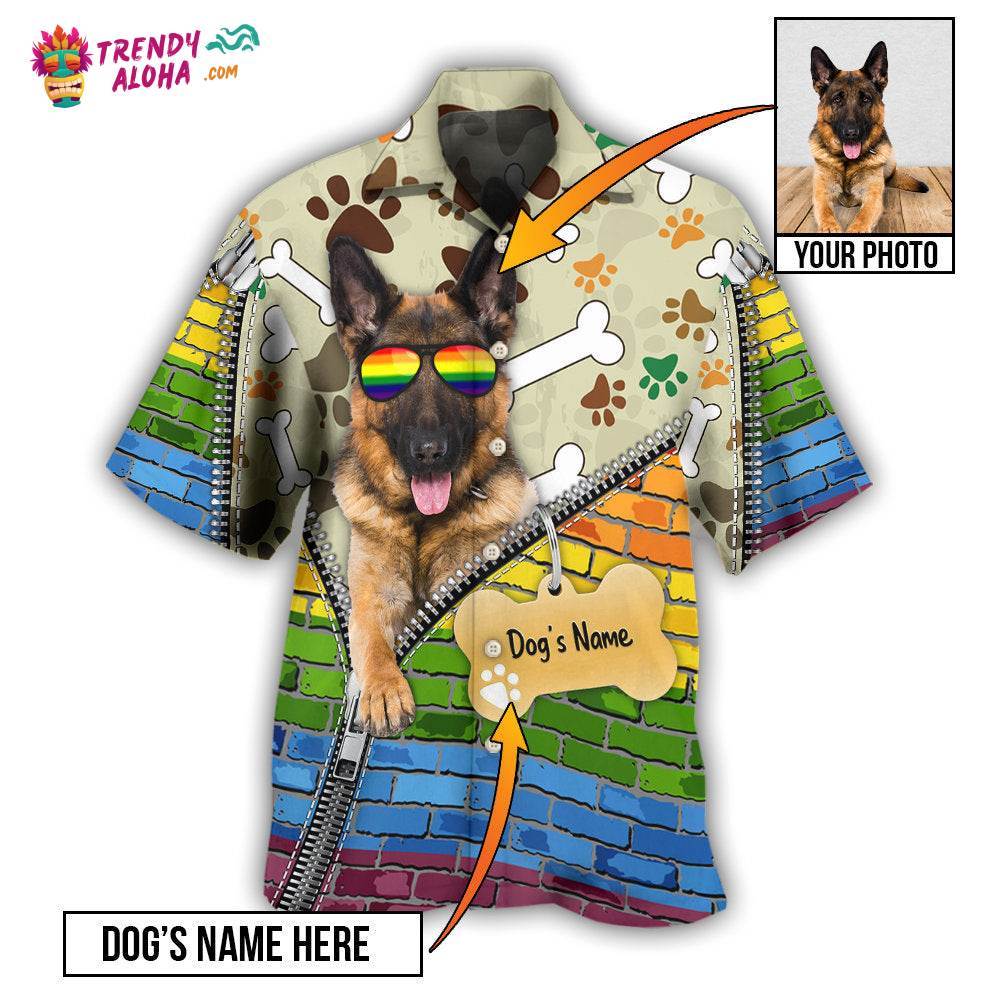 German Shepherd Dog Various Style Custom Photo Personalized Hawaiian Shirt – Trendy Aloha