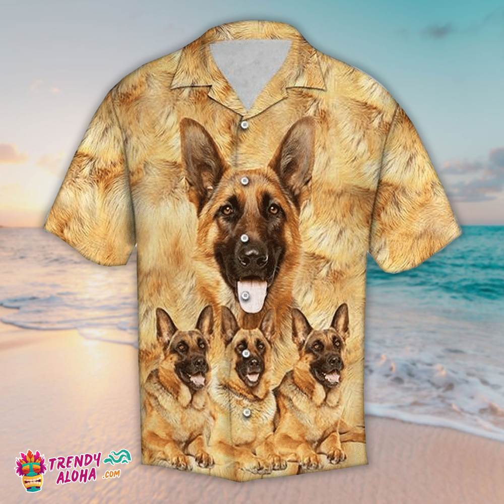 German Shepherd Great Best Colorful Hawaiian Aloha Beach Shirt