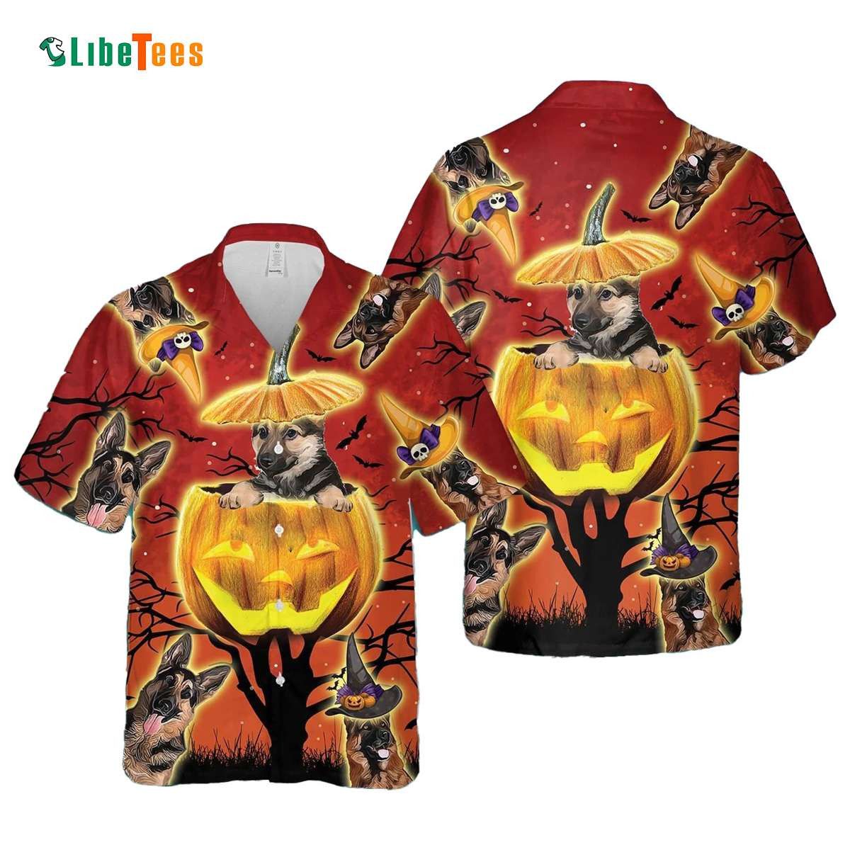 German Shepherd Happy Halloween Hawaii Shirt, Dog Trendy Hawaiian Shirt Perfect Gifts For Your Loved Ones