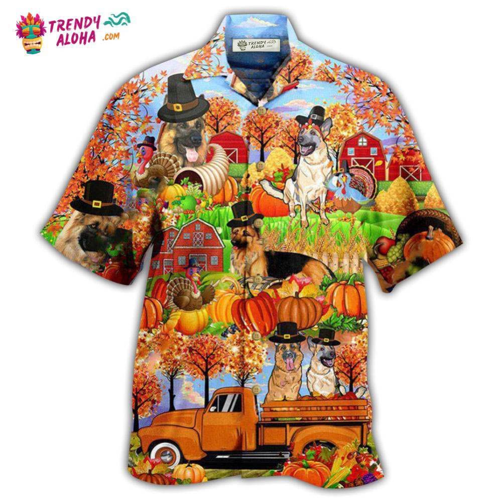 German Shepherd Happy Thanksgiving Hawaiian Shirt – Trendy Aloha German Shepherd Happy Thanksgiving Hawaiian Shirt – Trendy Aloha