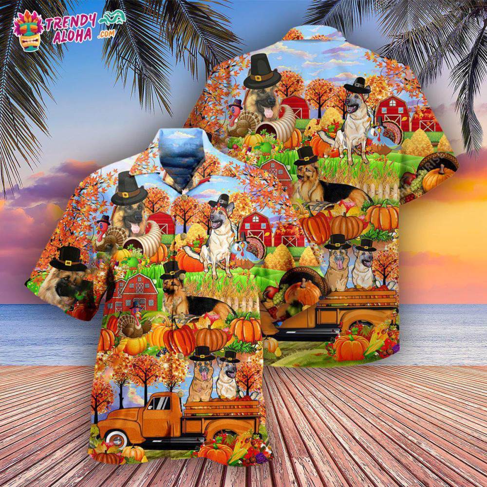 German Shepherd Happy Thanksgiving Hawaiian Shirt – Trendy Aloha