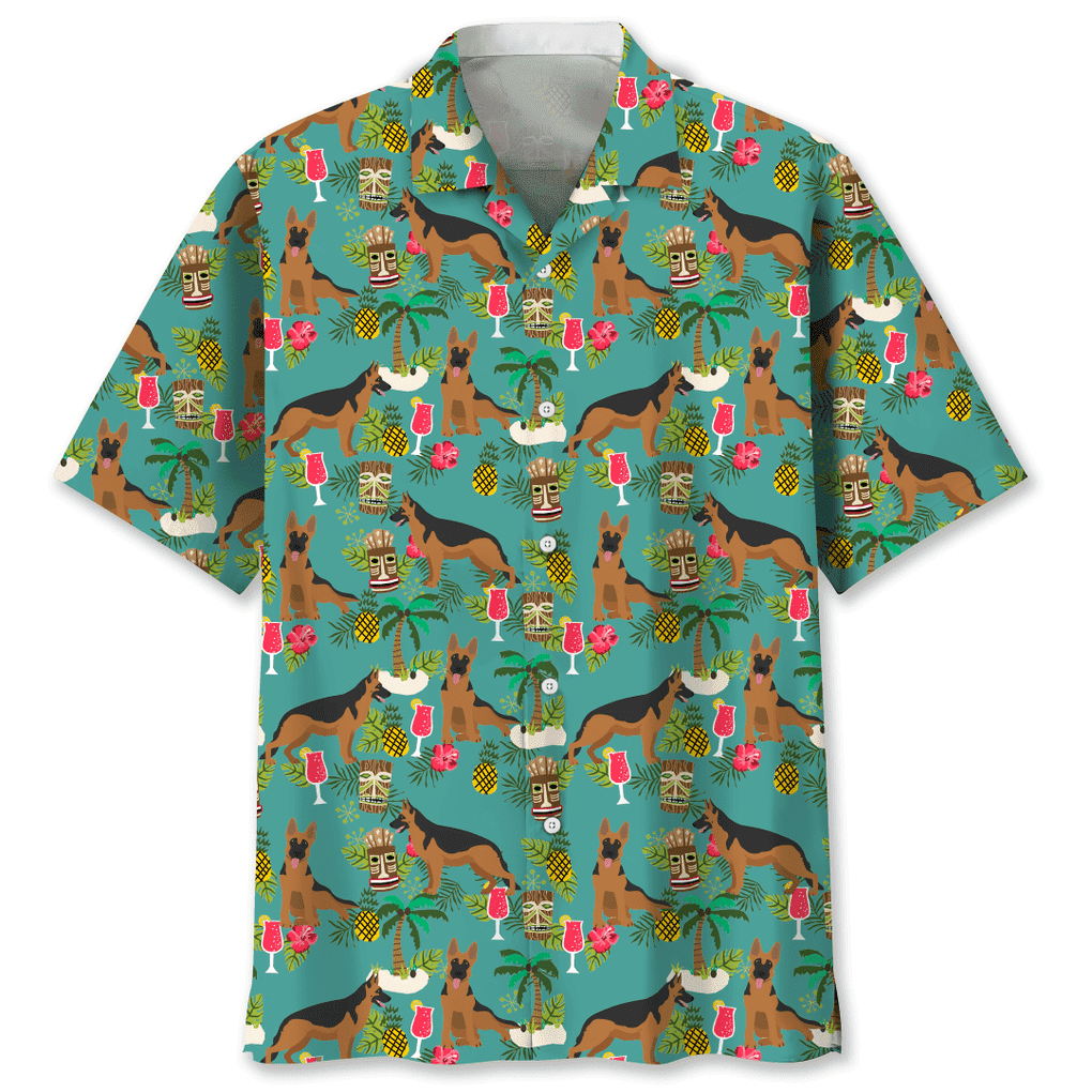 German Shepherd Hawaiian Beach Trendy Hawaiian Shirt