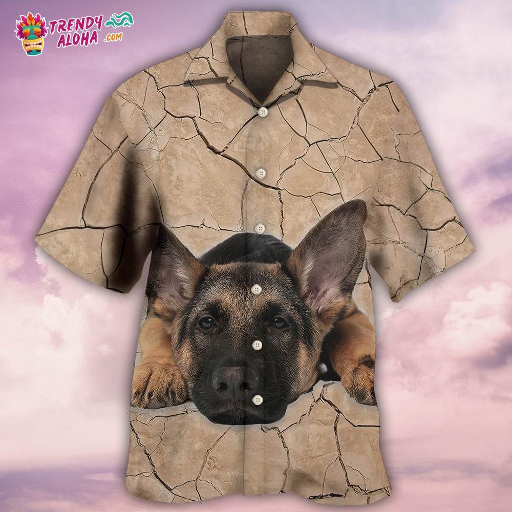 German Shepherd On The Ground Hawaiian Shirt – Trendy Aloha