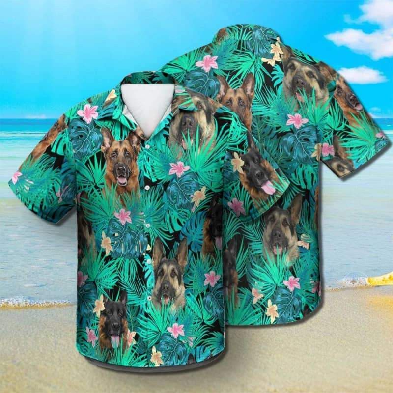 German Shepherd Trendy Hawaiian Shirt, Shepherd Trendy Hawaiian Shirt, Aloha Shirt For Dog Lover Summer Gifts