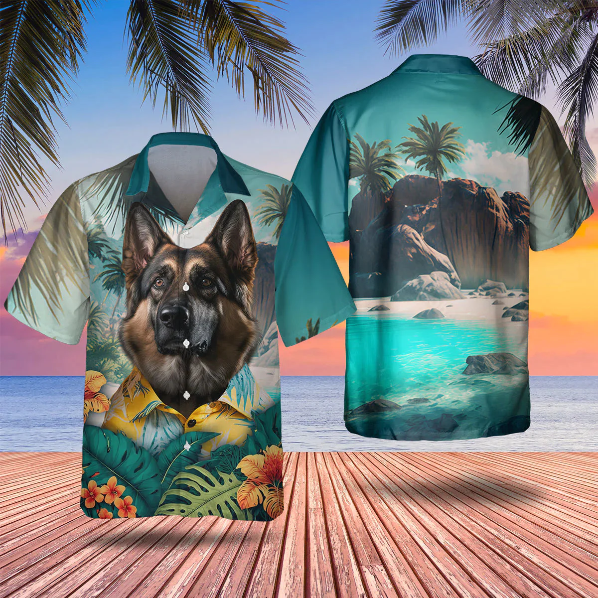 German Shepherd Tropical Trendy Hawaiian Shirt, Dog Trendy Hawaiian Shirt, Gifts For Dog Lover German Shepherd Tropical Trendy Hawaiian Shirt, Dog Trendy Hawaiian Shirt, Gifts For Dog Lover