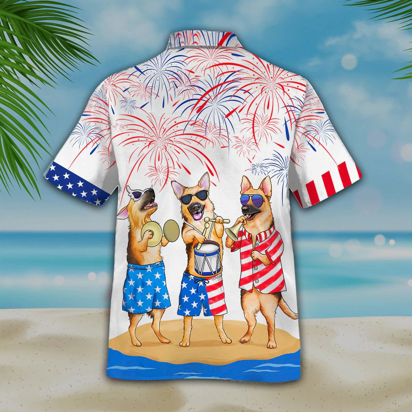 German Shepherd Usa Patriotic Hawaiian Shirt