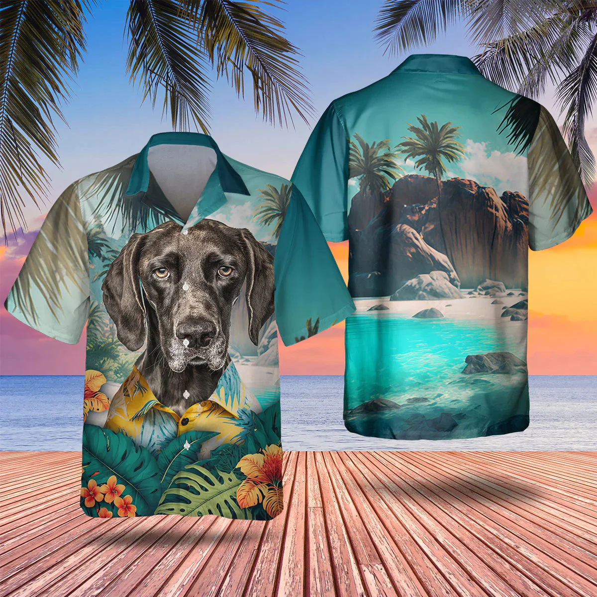 German Shorthaired Pointer 3D Tropical Trendy Hawaiian Shirt, Dog Lover Trendy Hawaiian Shirt, Summer Trendy Hawaiian Shirt For Men And Women German Shorthaired Pointer 3D Tropical Trendy Hawaiian Shirt, Dog Lover Trendy Hawaiian Shirt, Summer Trendy Hawaiian Shirt For Men And Women
