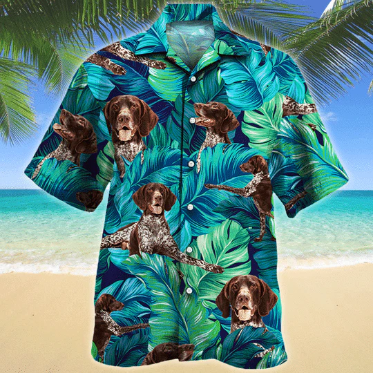 German Shorthaired Pointer Dog Lovers Hawaiian Style For Summertime All Printed 3D Hawaiian Shirt