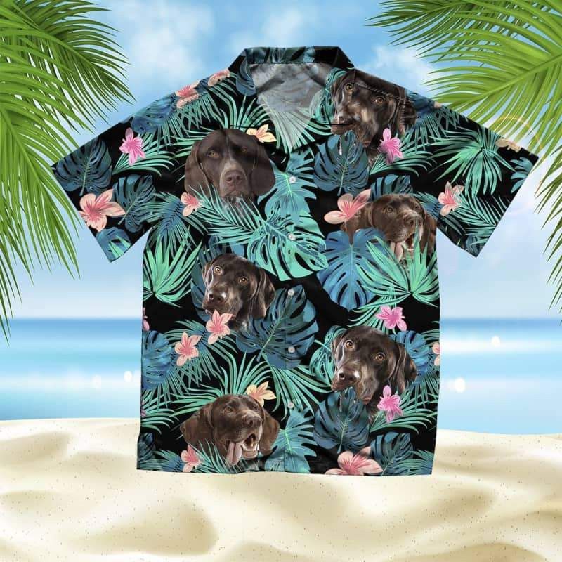 German SP Dog Amidst Summer Foliage Hawaiian Shirt