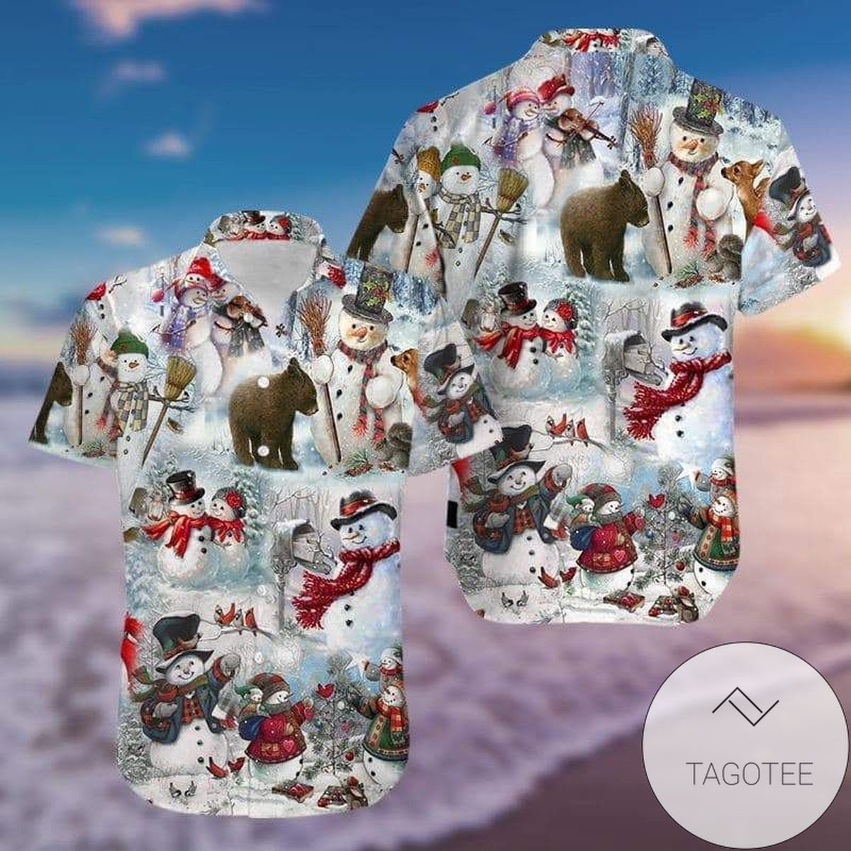 Get Here Cute Snowman Merry Christmas Hawaiian Shirts