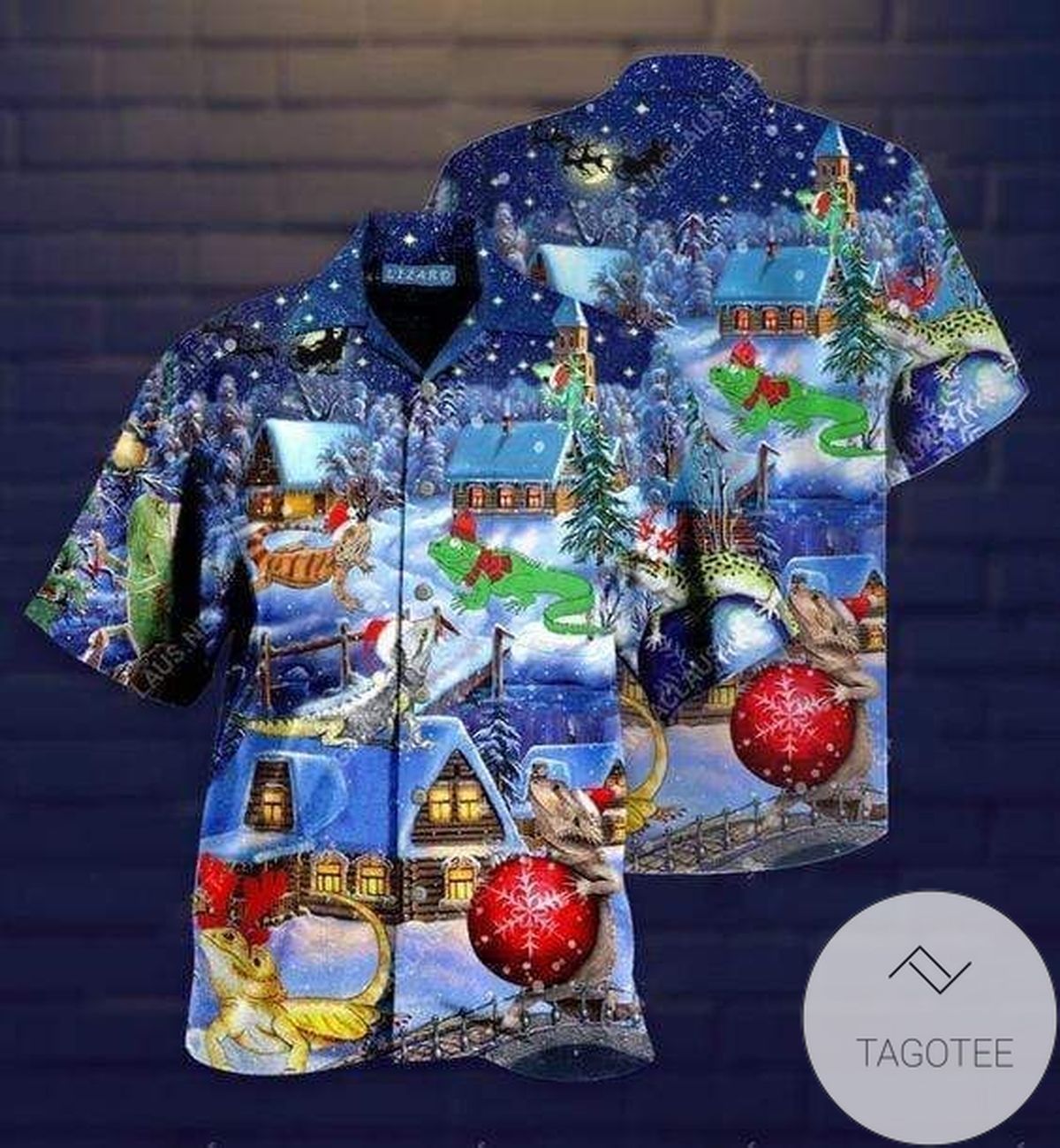 Get Here Hawaiian Shirts Amazing Christmas Lizard