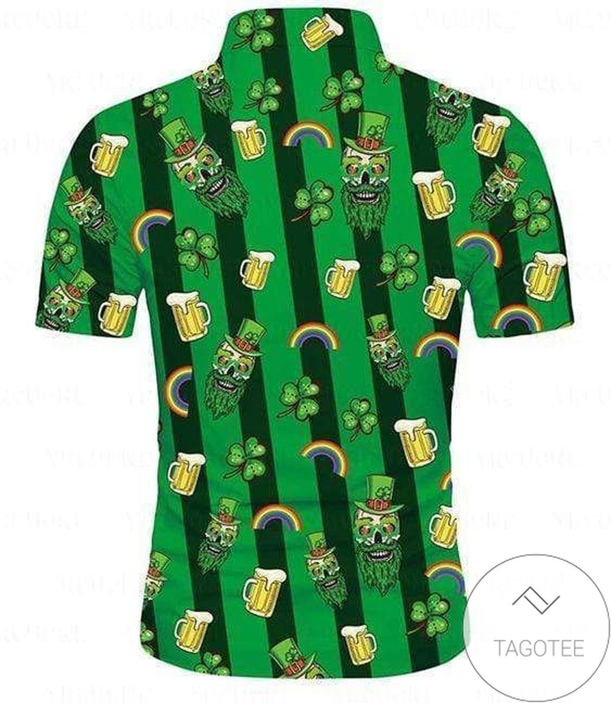 Get Here Hawaiian Shirts St Patricks Day Shamrock Skull And Beer