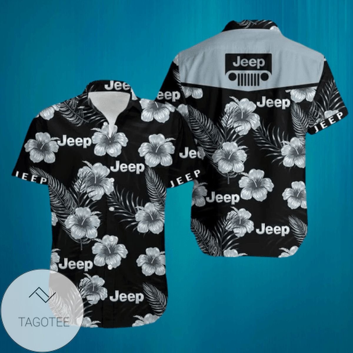 Get Here Jeep Hibiscus Black Unisex Hawaiian Shirts