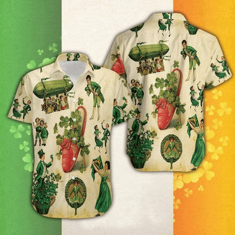 Get Here Vintage Girl Irish Patricks Day Hawaiian Aloha Hawaii Shirts