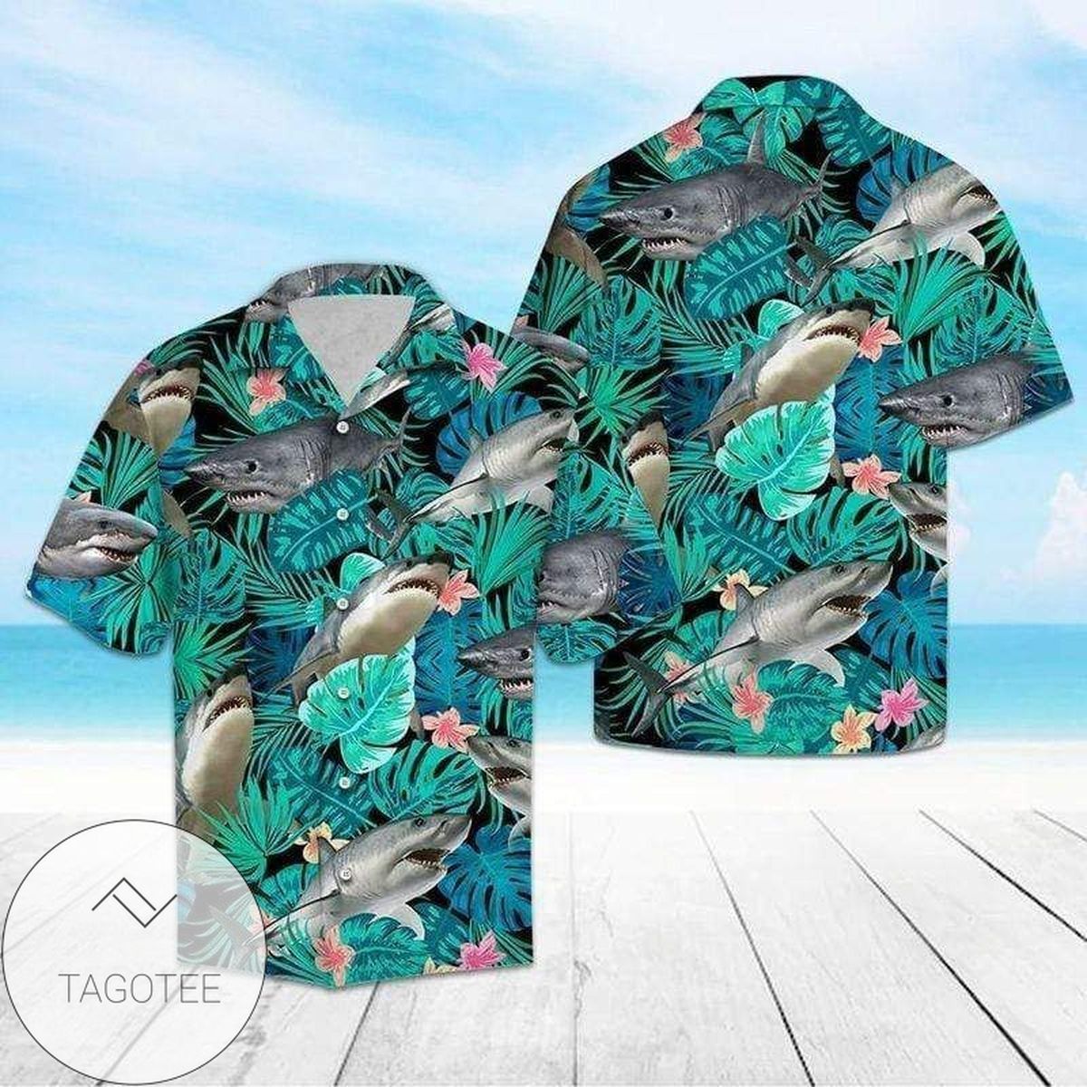 Get Now Cool Shark Summer Vibe Tropical Hawaiian Shirts