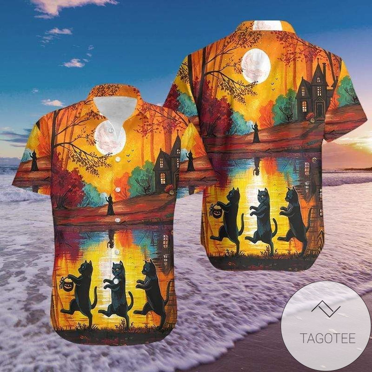 Get Now Hawaiian Shirts Halloween Walking Cat