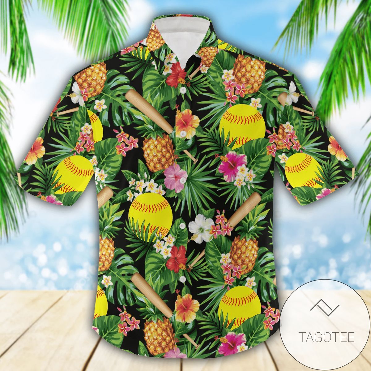 Get Now Hawaiian Shirts Softball Pineapple Tropical