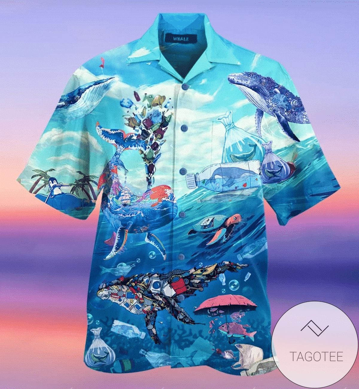 Get Now Hawaiian Shirts Whale Turtle Save The Ocean
