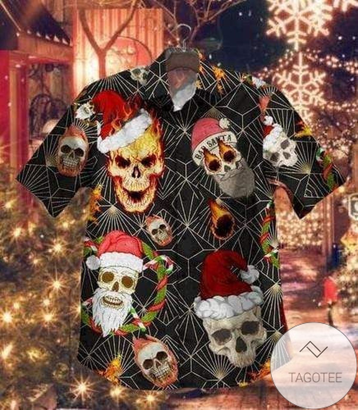 Get Now Skull Santa Claws Fire Christmas Hawaiian Shirts