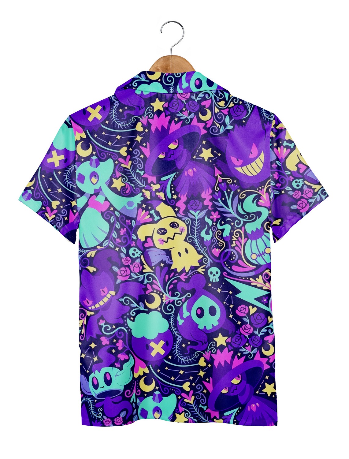 Ghost Pokemon Hawaiian Shirt Mimi Ghost Summer Aloha Set Paisley Pattern