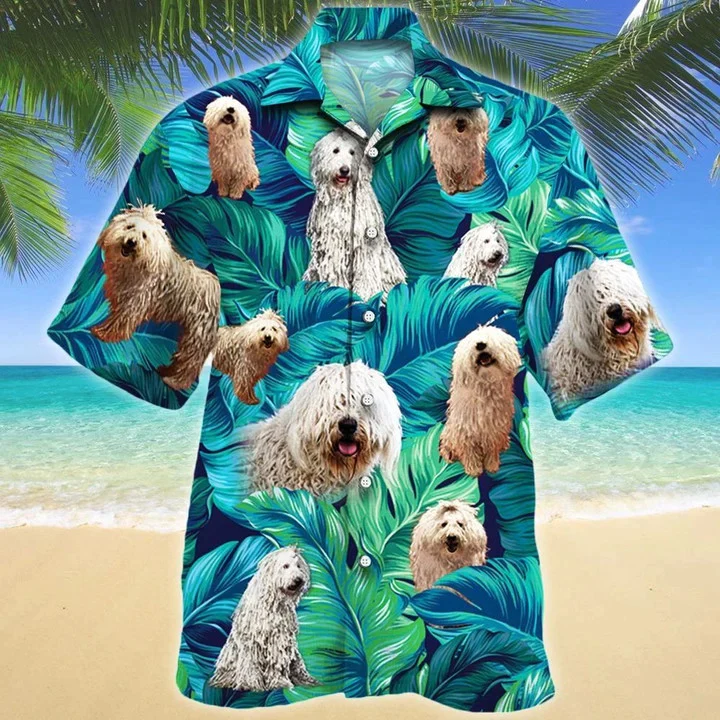 Gift For Komondor Dog Lovers Summer Beach Palm Tree Pattern Trendy Hawaiian Shirt Gift For Komondor Dog Lovers Summer Beach Palm Tree Pattern Trendy Hawaiian Shirt