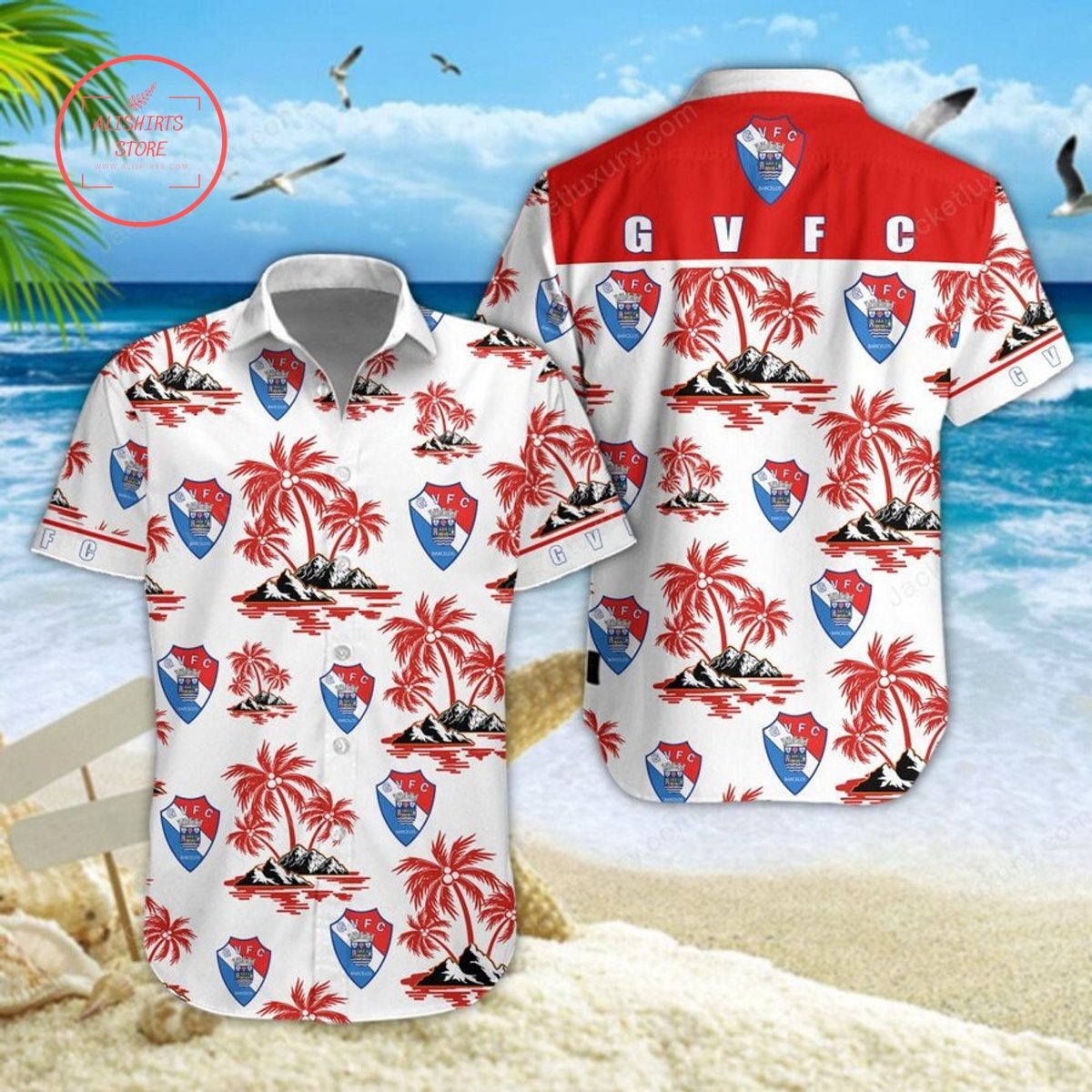Gil Vicente Fc Coconut Tree Trendy Hawaiian Shirt Aloha Shirt