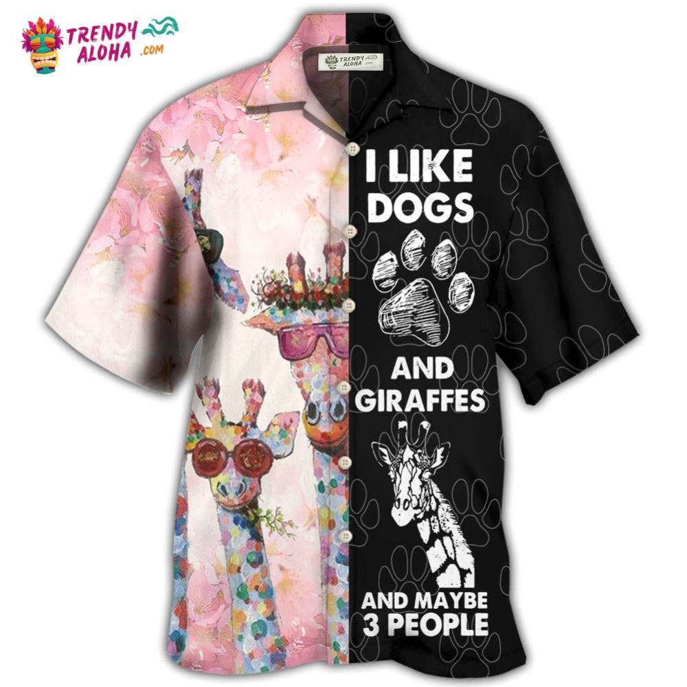Giraffe Dog I Like Dogs And Giraffes Hawaiian Shirt – Trendy Aloha