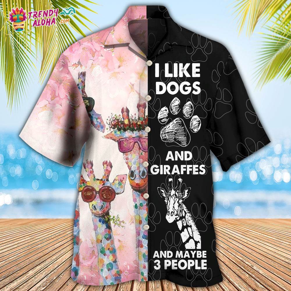 Giraffe Dog I Like Dogs And Giraffes Hawaiian Shirt – Trendy Aloha