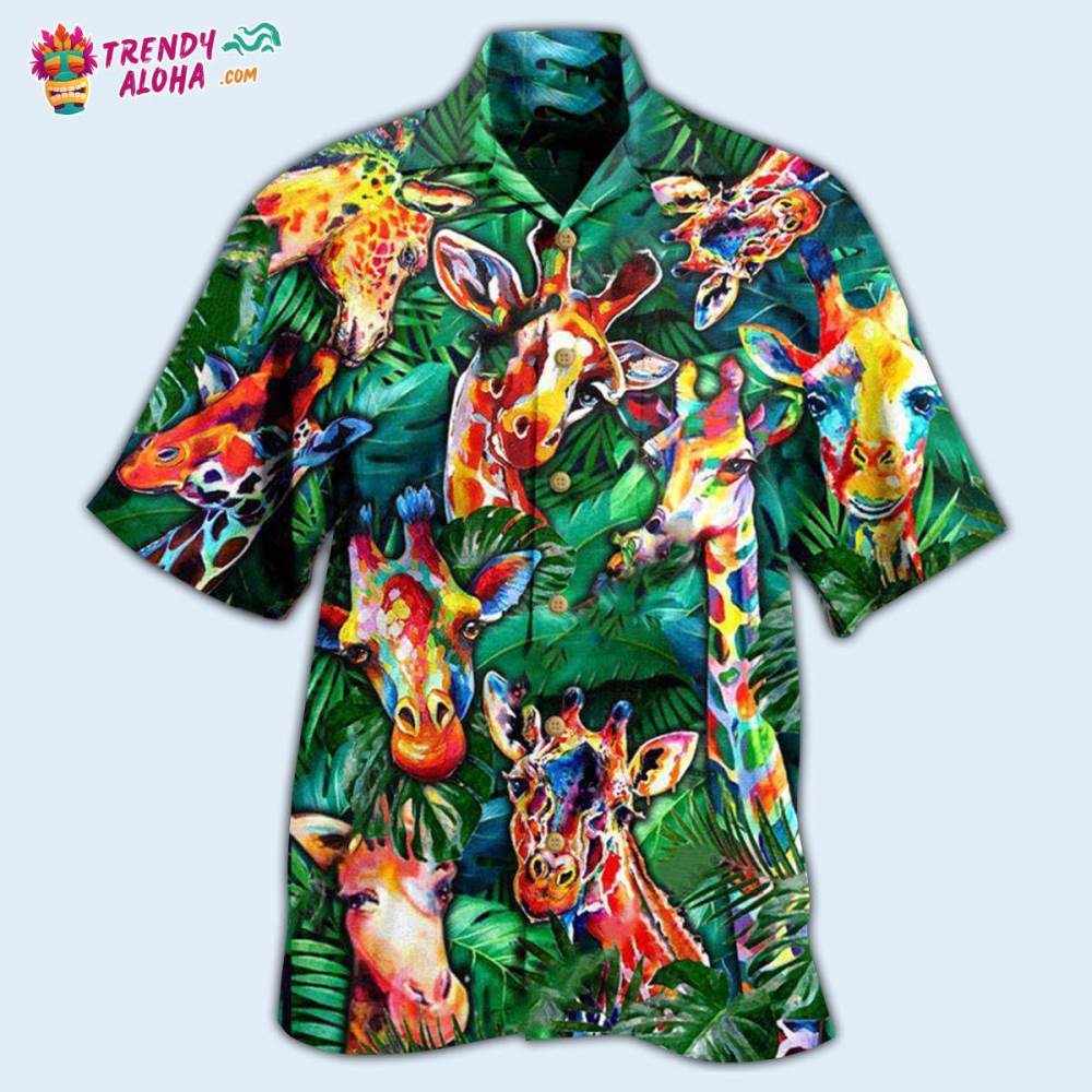 Giraffe Living The High Life Hawaiian Shirt – Trendy Aloha