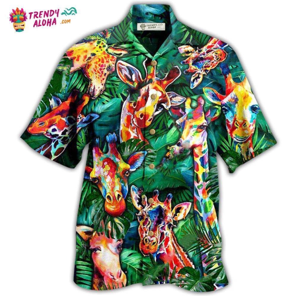 Giraffe Living The High Life Hawaiian Shirt – Trendy Aloha Giraffe Living The High Life Hawaiian Shirt – Trendy Aloha