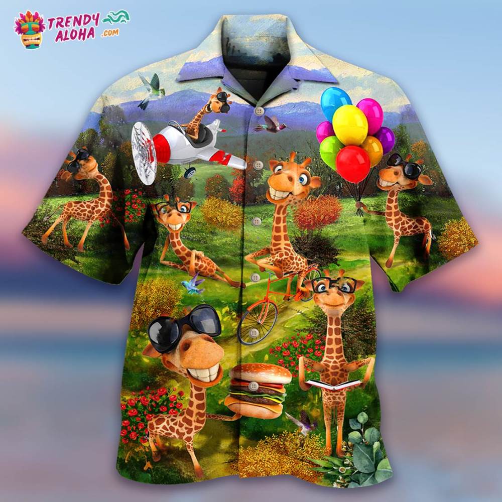 Giraffe Smile Happy Hawaiian Shirt – Trendy Aloha