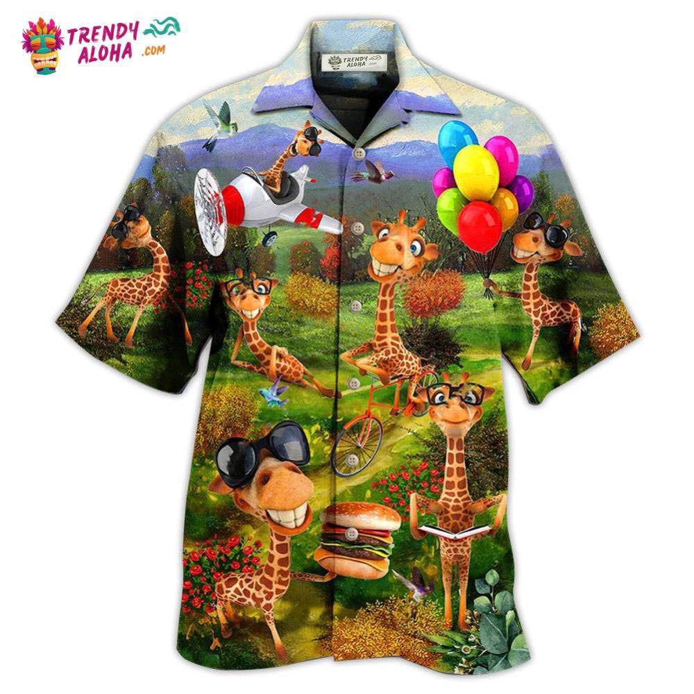 Giraffe Smile Happy Hawaiian Shirt – Trendy Aloha