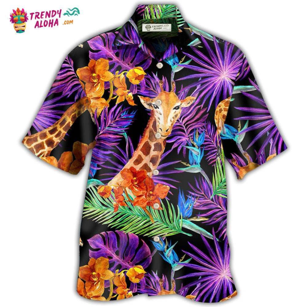 Giraffe Tropical Leaf Hawaiian Shirt – Trendy Aloha Giraffe Tropical Leaf Hawaiian Shirt – Trendy Aloha