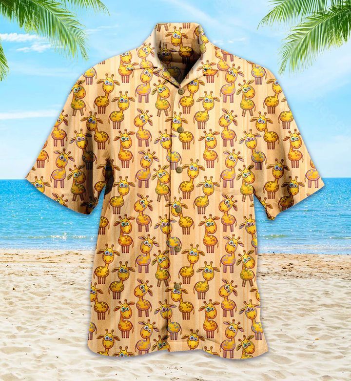 Giraffe Yellow Hawaiian Shirt 3D Summer Gifts