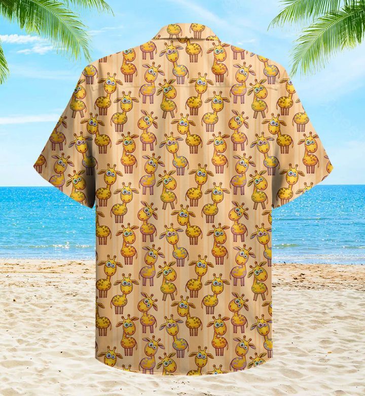 Giraffe Yellow Trendy Hawaiian Shirt 3D Summer Gifts