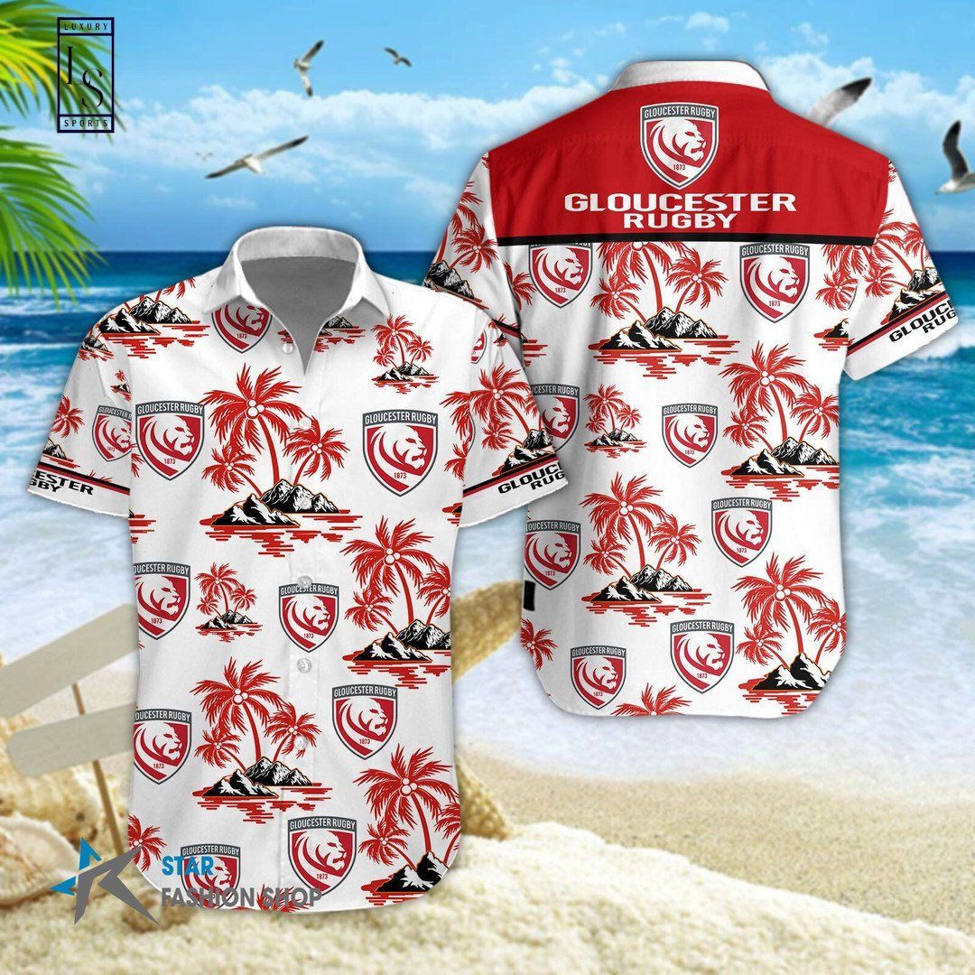 Gloucester Rugby Fandom Embodied in Hawaiian Garb