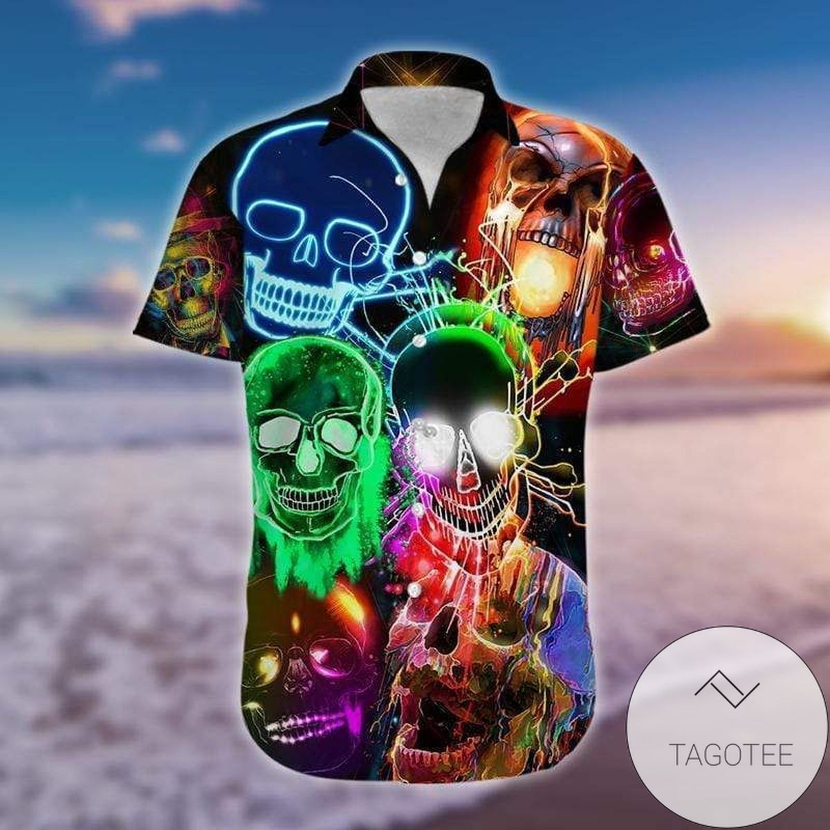Glowing Skull Elegance Design Hawaiian Shirt Awesome Collection