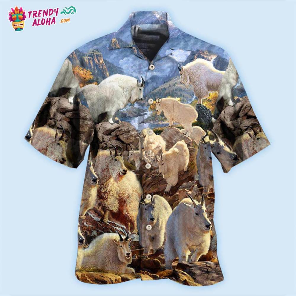 Goat Animals Amazing Moutain Goats With Snow Hawaiian Shirt – Trendy Aloha