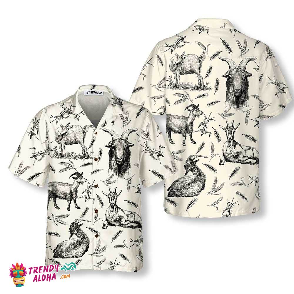 Goat Farm Lovers Hawaiian Shirt, Vintage Goat Shirt For Men Goat Farm Lovers Hawaiian Shirt, Vintage Goat Shirt For Men