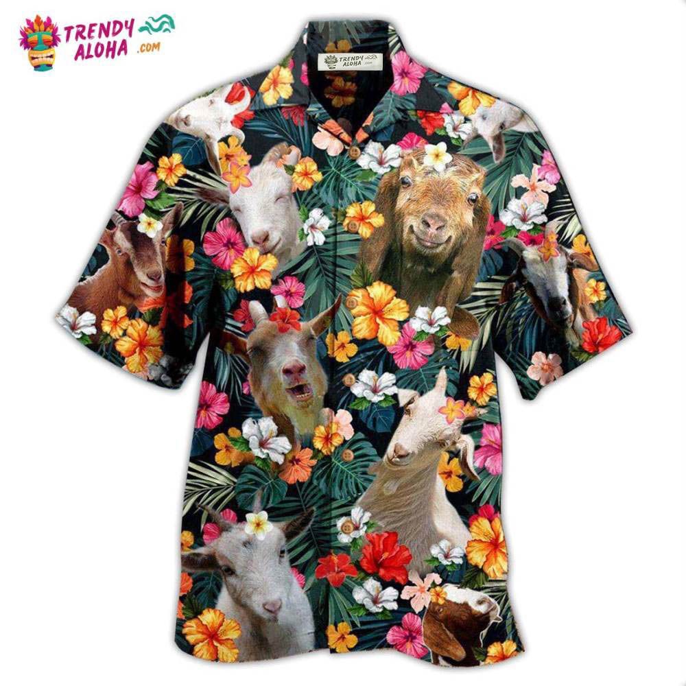 Goat Happy Aloha Flowers Hawaiian Shirt – Trendy Aloha Goat Happy Aloha Flowers Hawaiian Shirt – Trendy Aloha