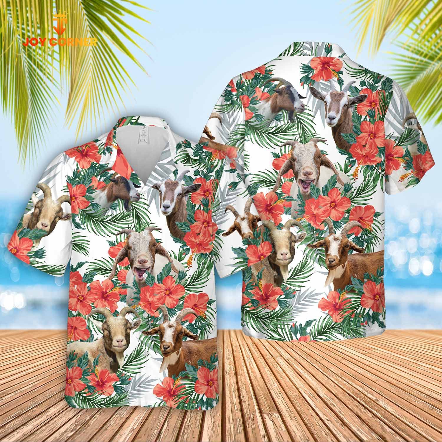 Goat Hawaiian Shirt Floral Design Premium Print And Material High Quality