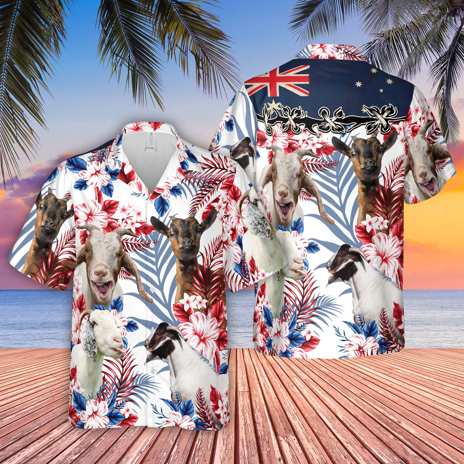 Goat Lovers Australian Floral Display Hawaiian Shirt Printed
