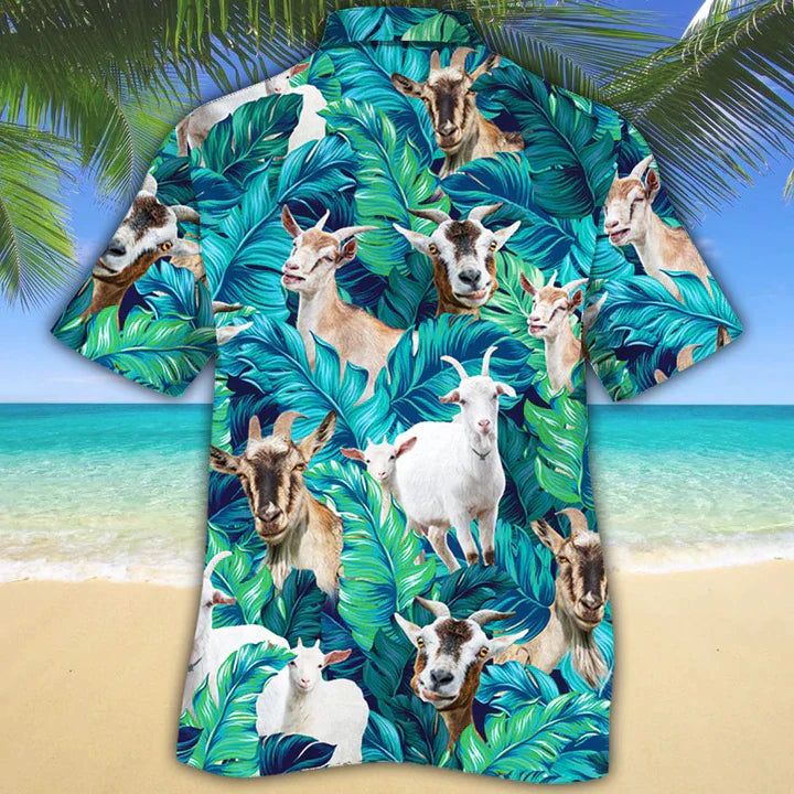 Goat Lovers Hawaiian Shirt, Goat Short Sleeve Hawaiian Aloha Shirt, Hawaii Shirt For Men, Hawaii Shirt Women