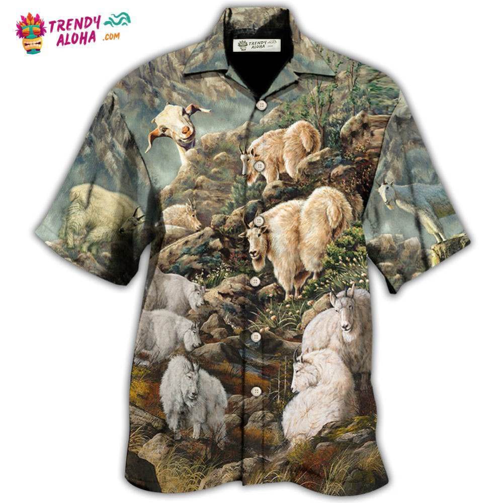 Goat Mountain Wild Life Hawaiian Shirt – Trendy Aloha Goat Mountain Wild Life Hawaiian Shirt – Trendy Aloha